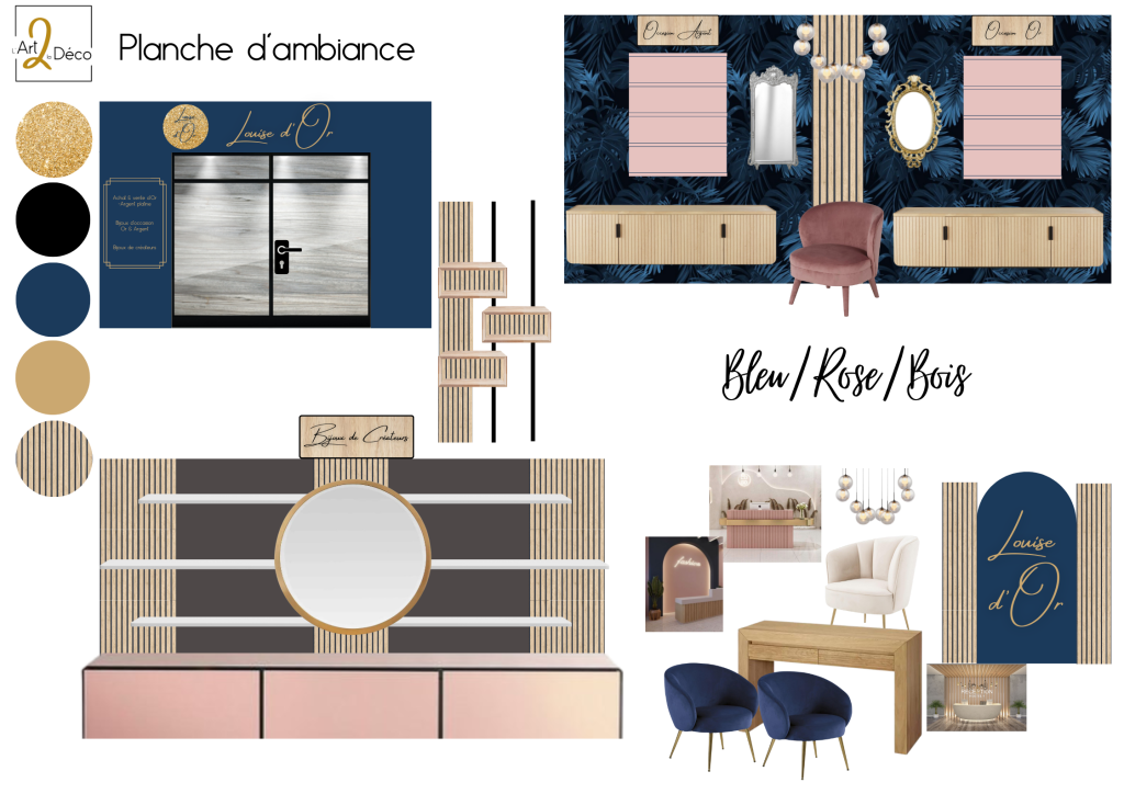 Planche tendance decoration d'intérieur pour agencement locaux commerciaux - L'Art 2 la deco - Digne