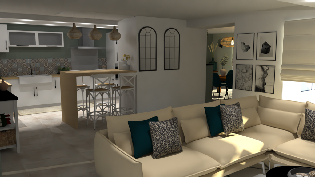 Agencement espace salon - L Art 2 la deco - Cyrielle Bieber - Decoratrice interieur