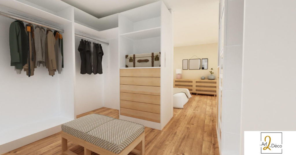 Dressing - decoration salle de bain chambre parentale - L Art 2 la deco - Cyrielle Bieber decoratrice d'interieur