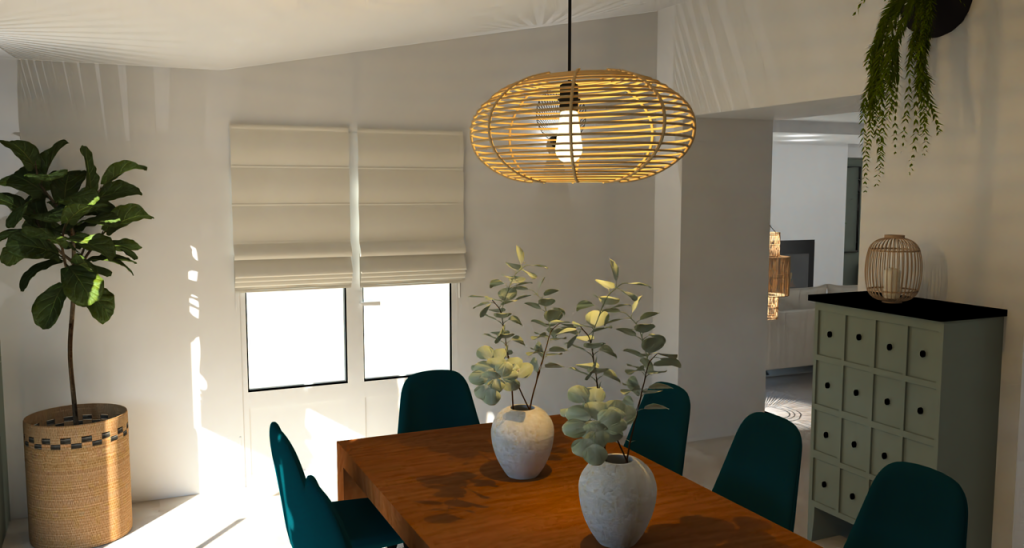 Plan 3D salle a manger - L Art 2 la deco - Cyrielle Bieber - Decoratrice interieur