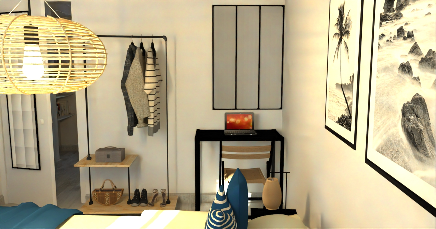 Rangement chambre studio meuble - L'Art 2 la deco - Cyrielle Bieber - decoratrice interieur digne les bains